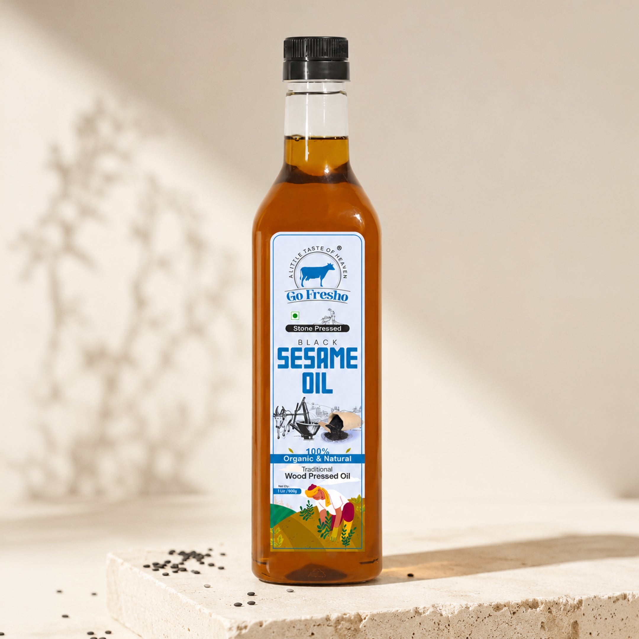 Go Fresho Wood Pressed Black Sesame Oil