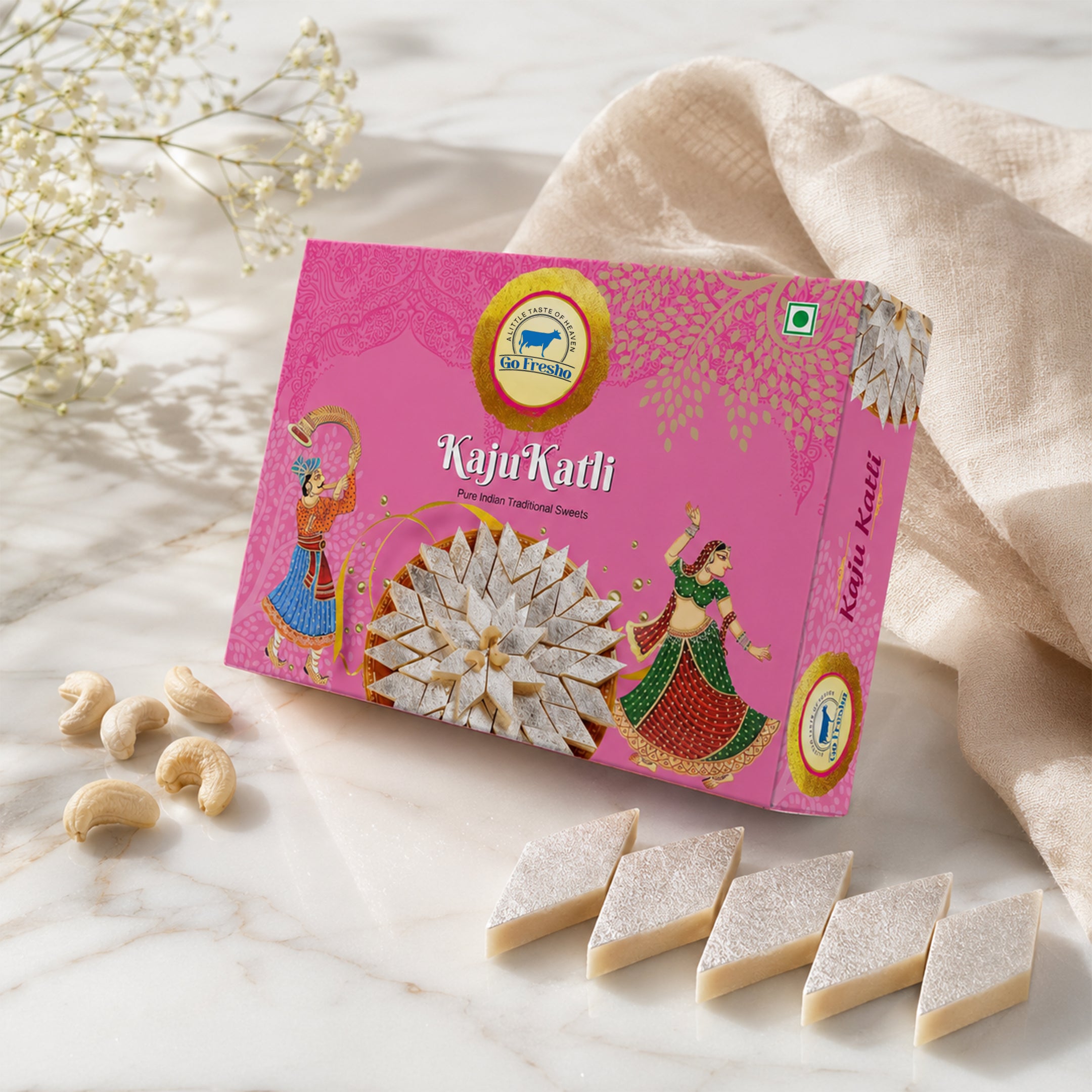 Go Fresho Premium Kaju Katli – Rich Cashew Delight