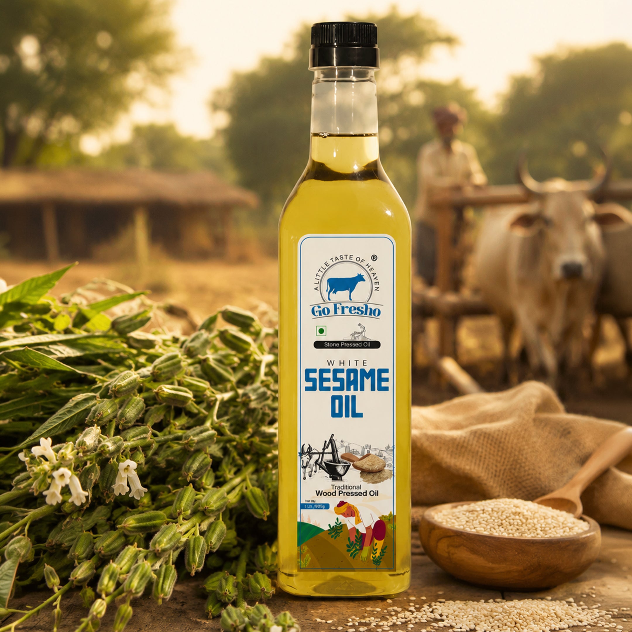 Go Fresho Wood Pressed White Sesame Oil | Pure Til Oil