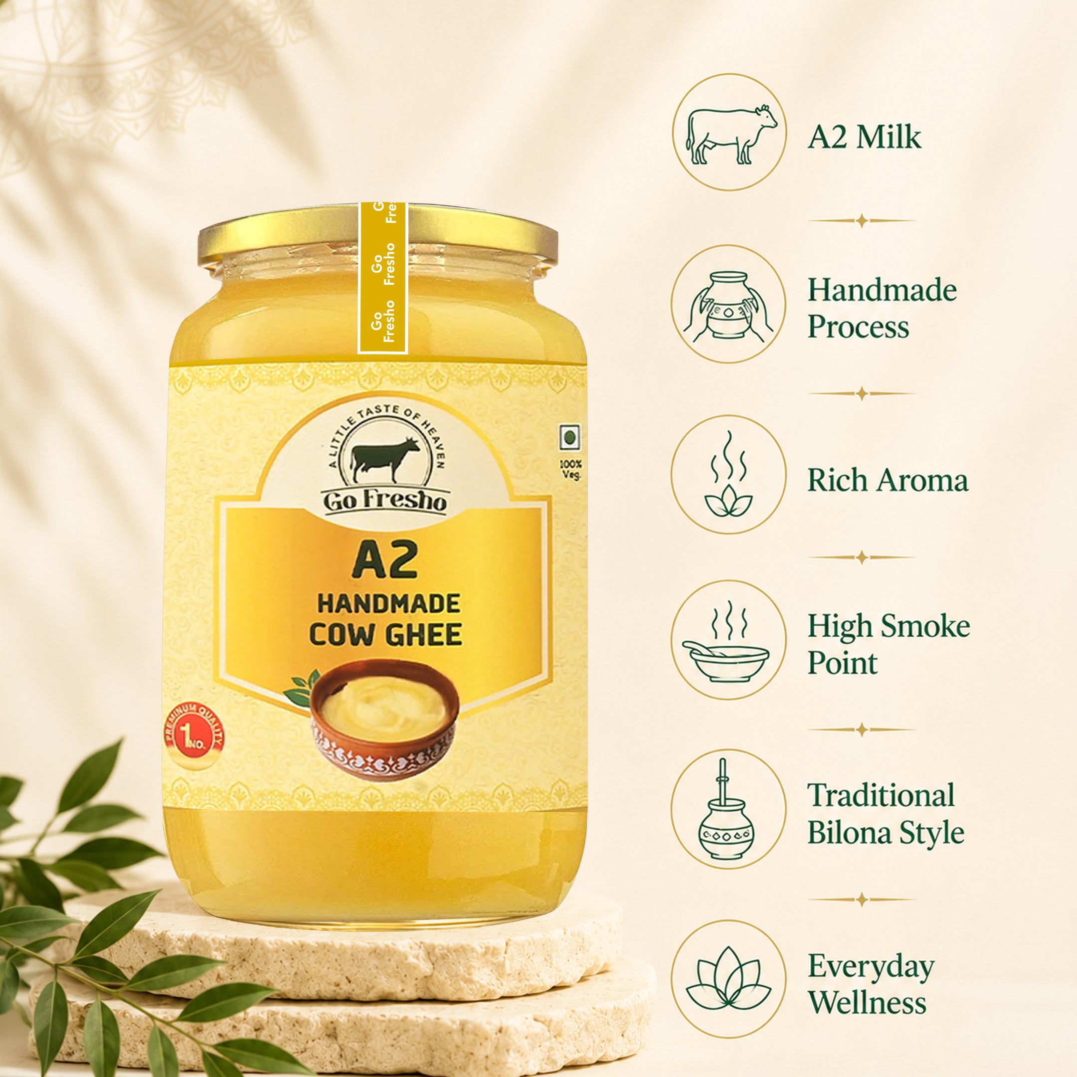 Go Fresho A2 Handmade Cow Ghee