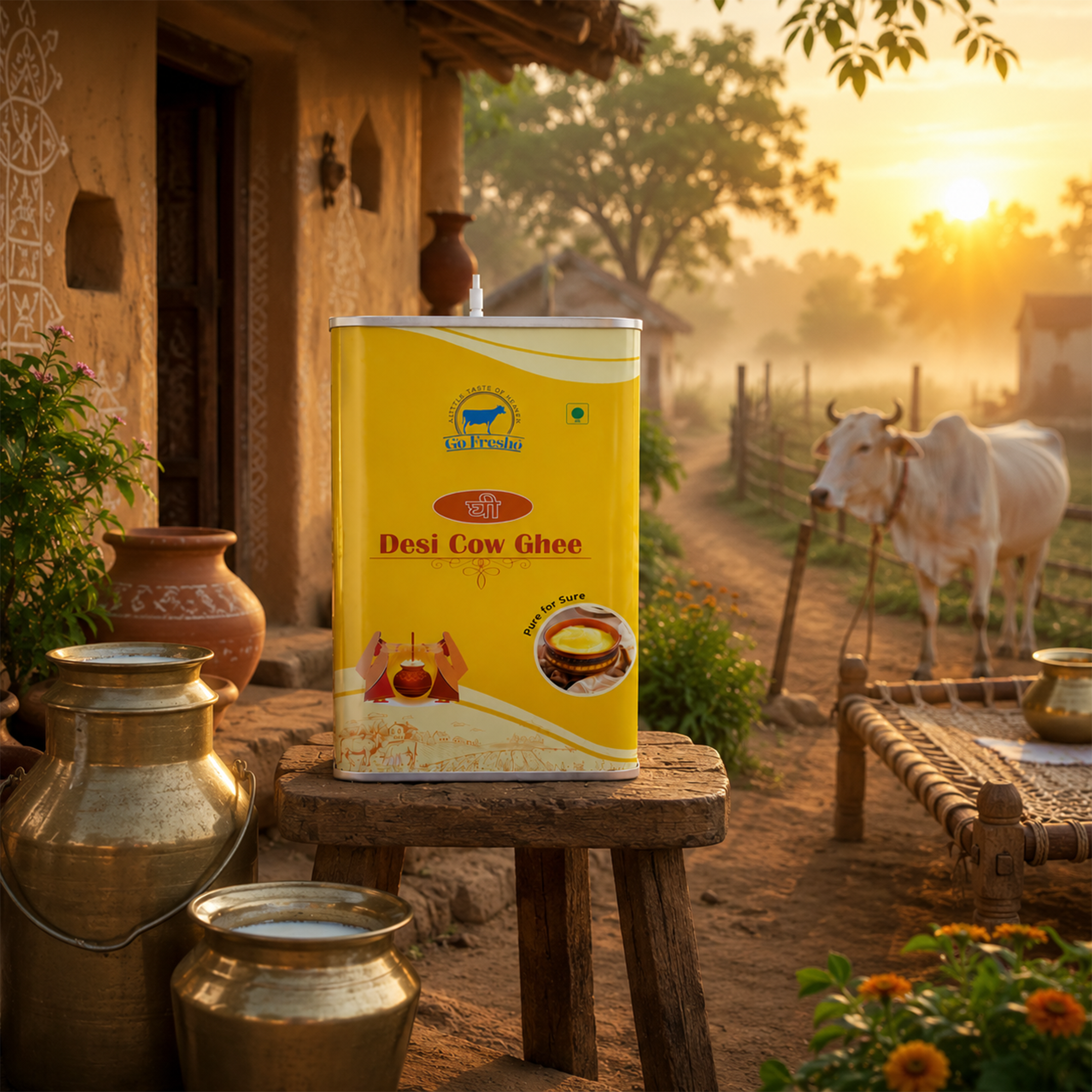 Go Fresho Pure Desi Ghee 5 Litre Tin