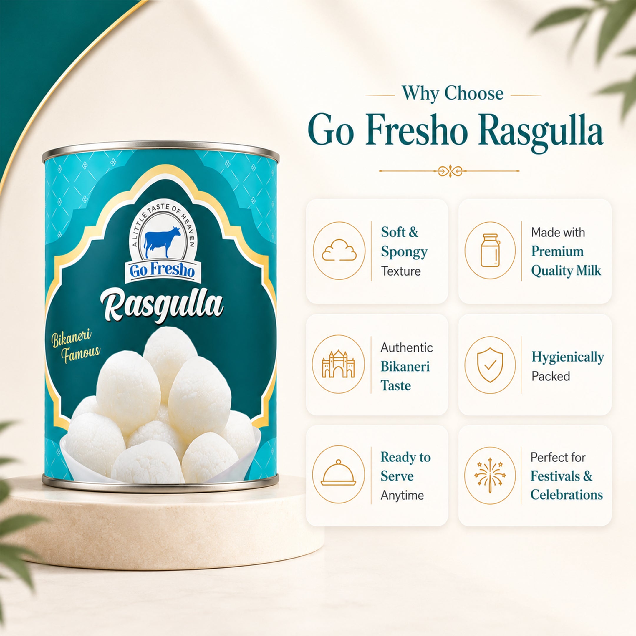 Go Fresho Rasgulla - Soft And Spongy
