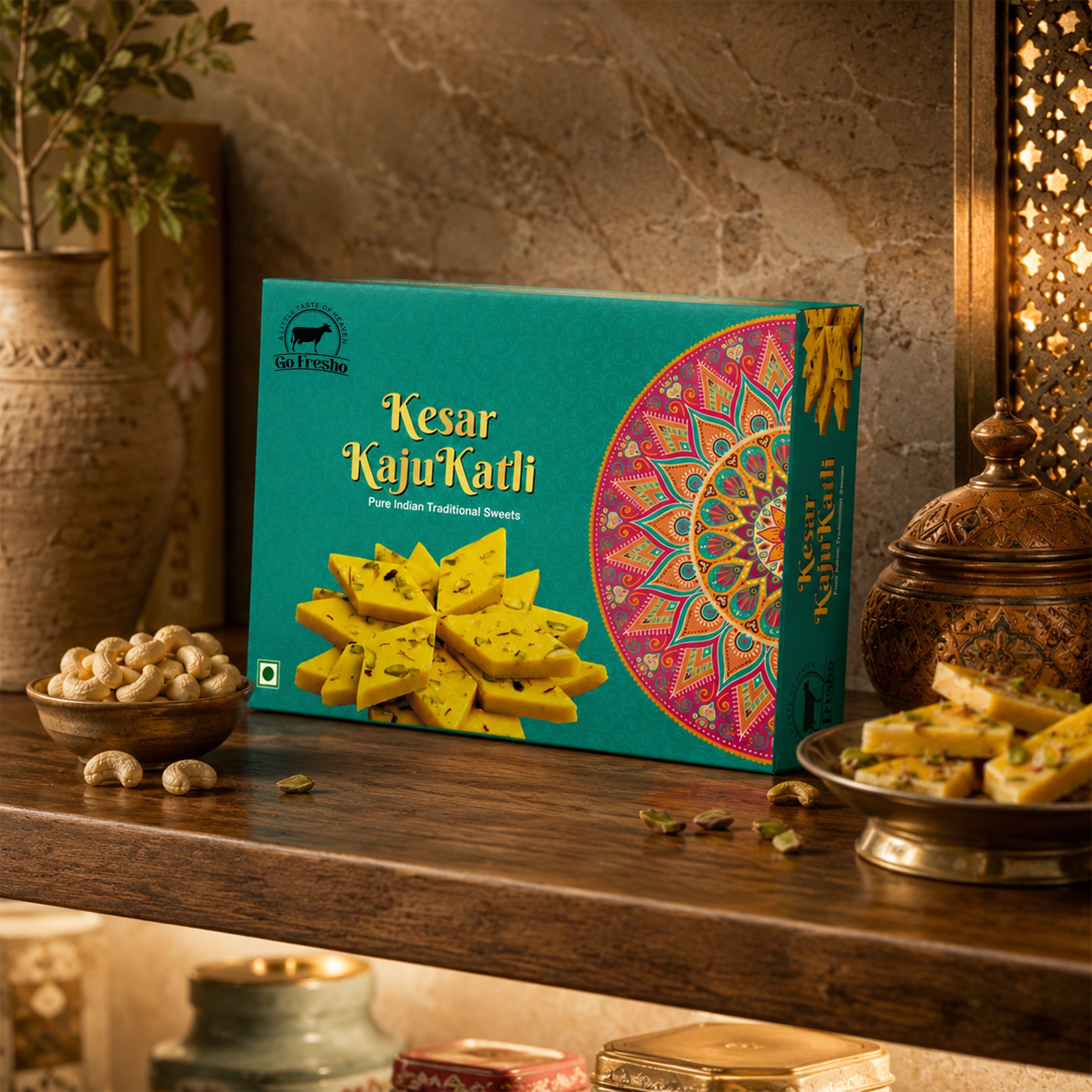 Premium Kesar Kaju Katli – Royal Saffron Cashew Sweet