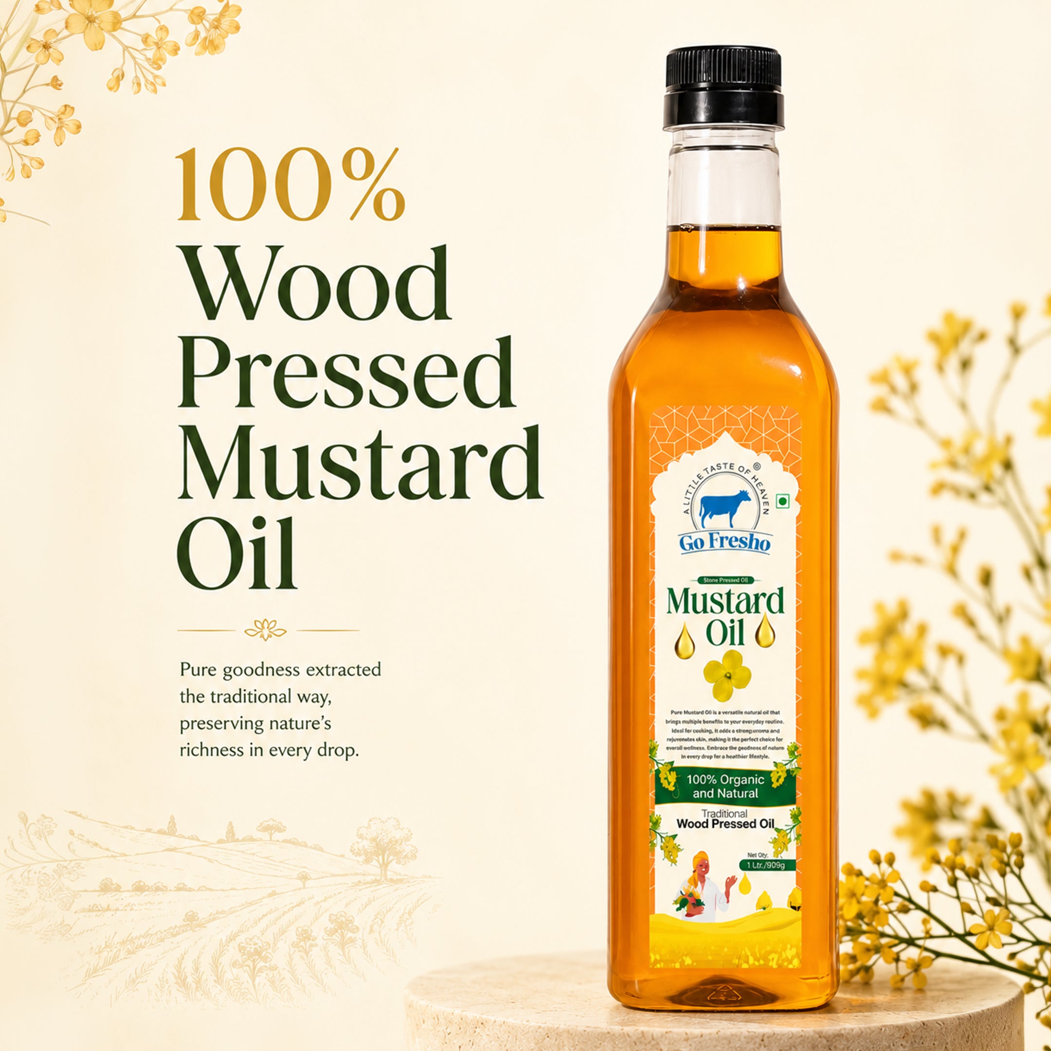 Go Fresho Wood Pressed Mustard Oil