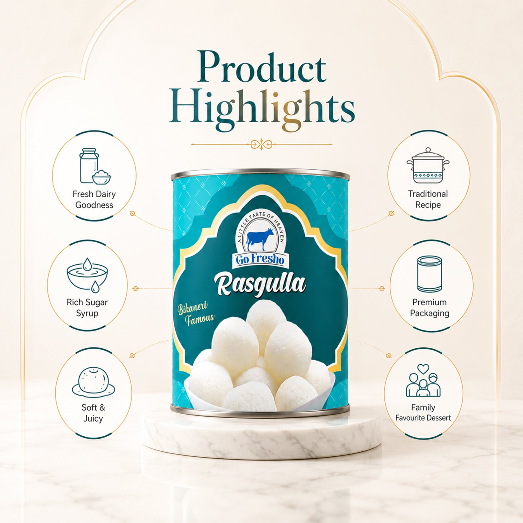 Go Fresho Rasgulla - Soft And Spongy