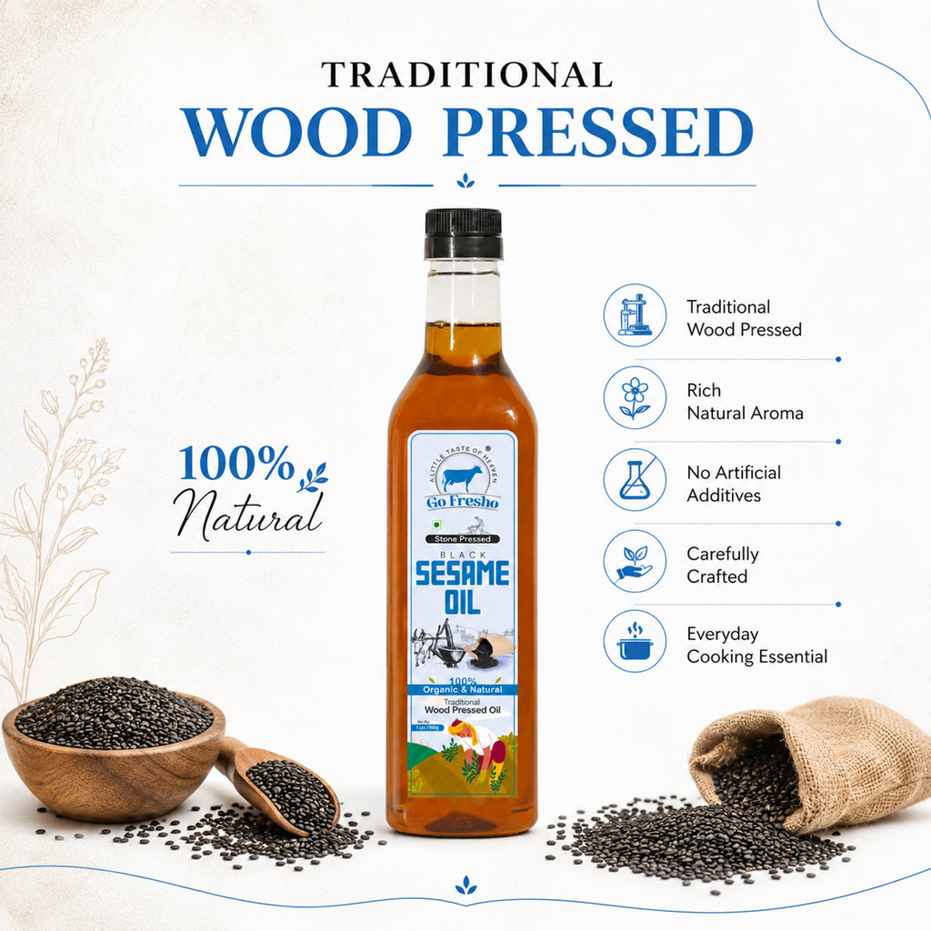 Go Fresho Wood Pressed Black Sesame Oil