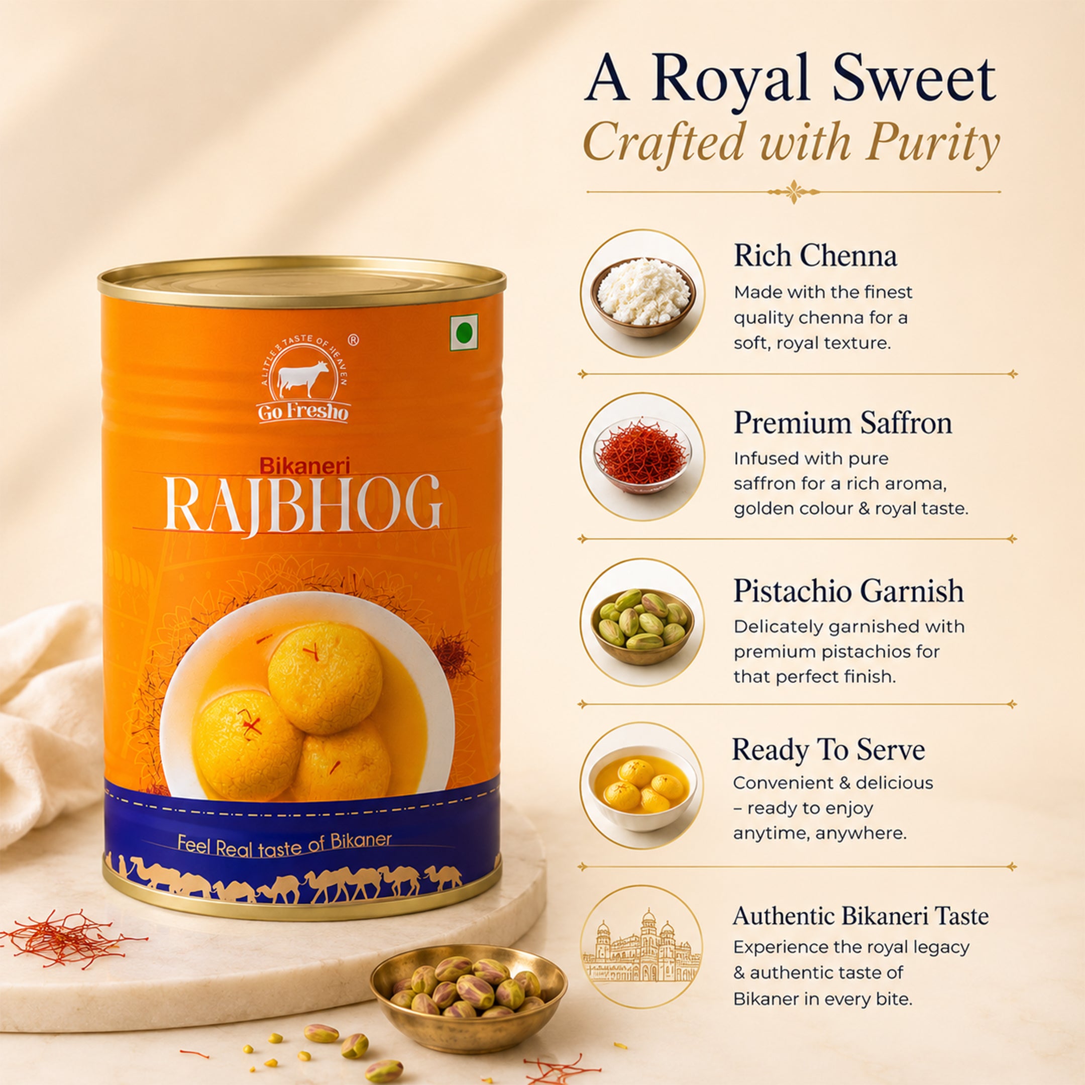 Go Fresho Premium Rajbhog – Royal Sweetness in Every Bite
