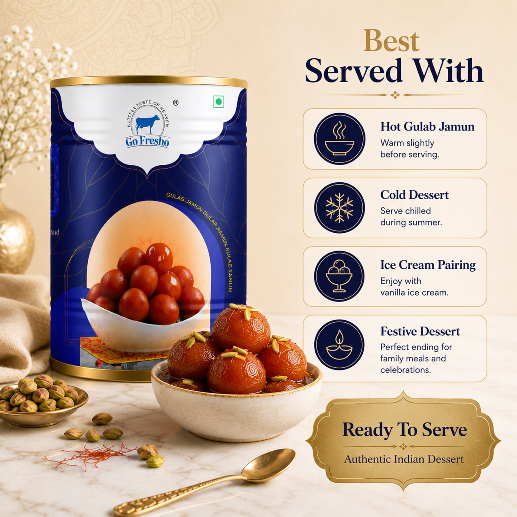 Go Fresho Soft Gulab Jamun – Rich Indian Dessert