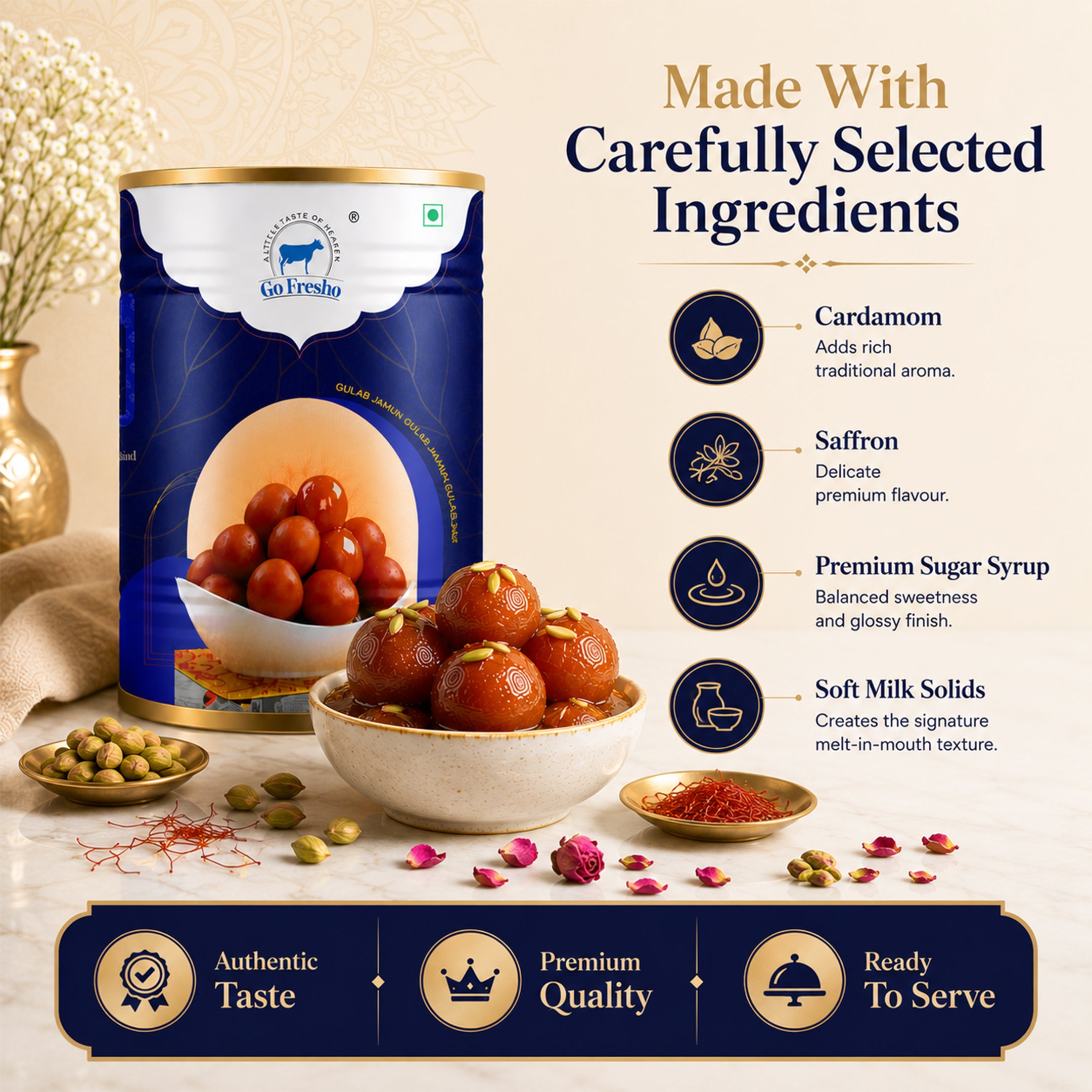 Go Fresho Soft Gulab Jamun – Rich Indian Dessert