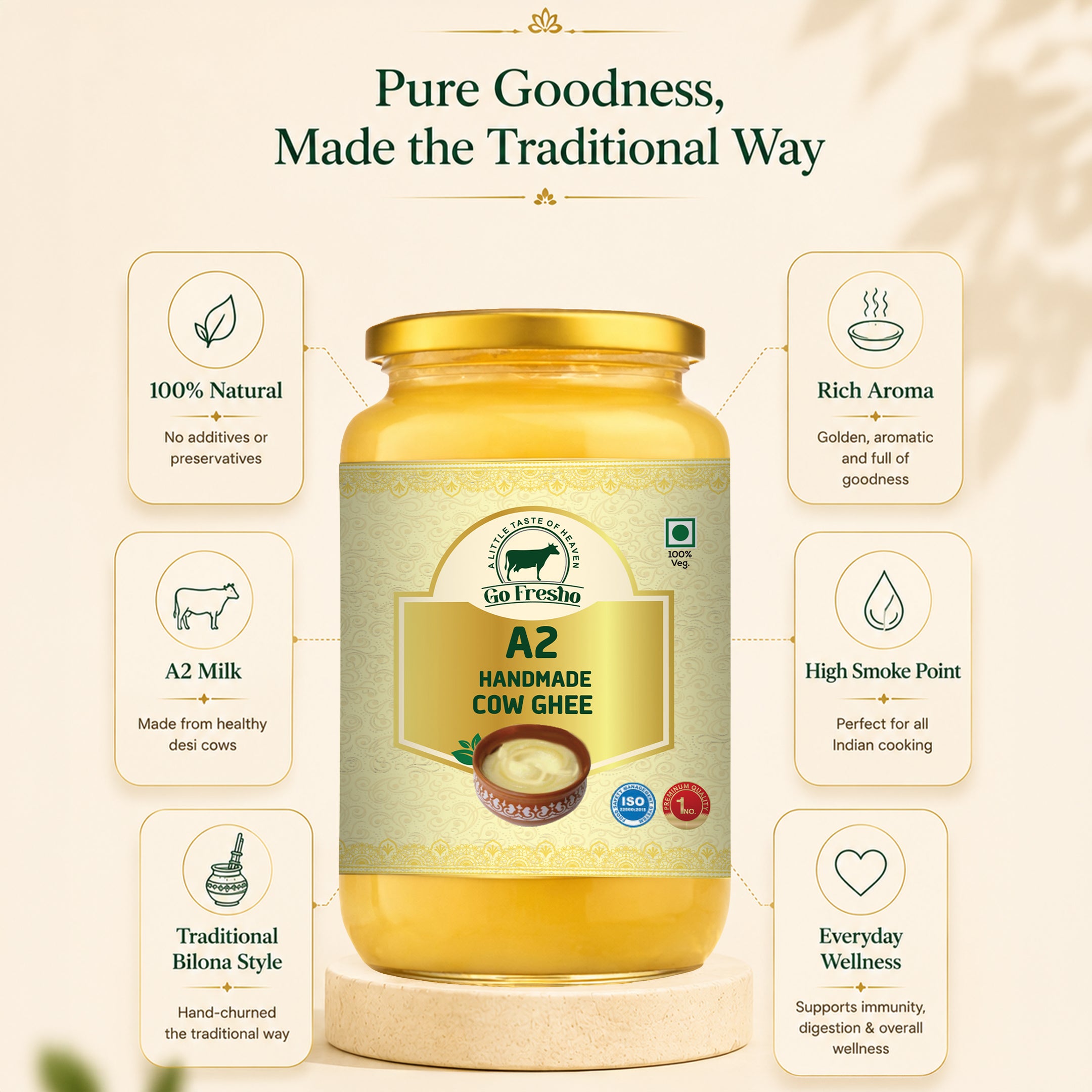 Go Fresho A2 Handmade Cow Ghee