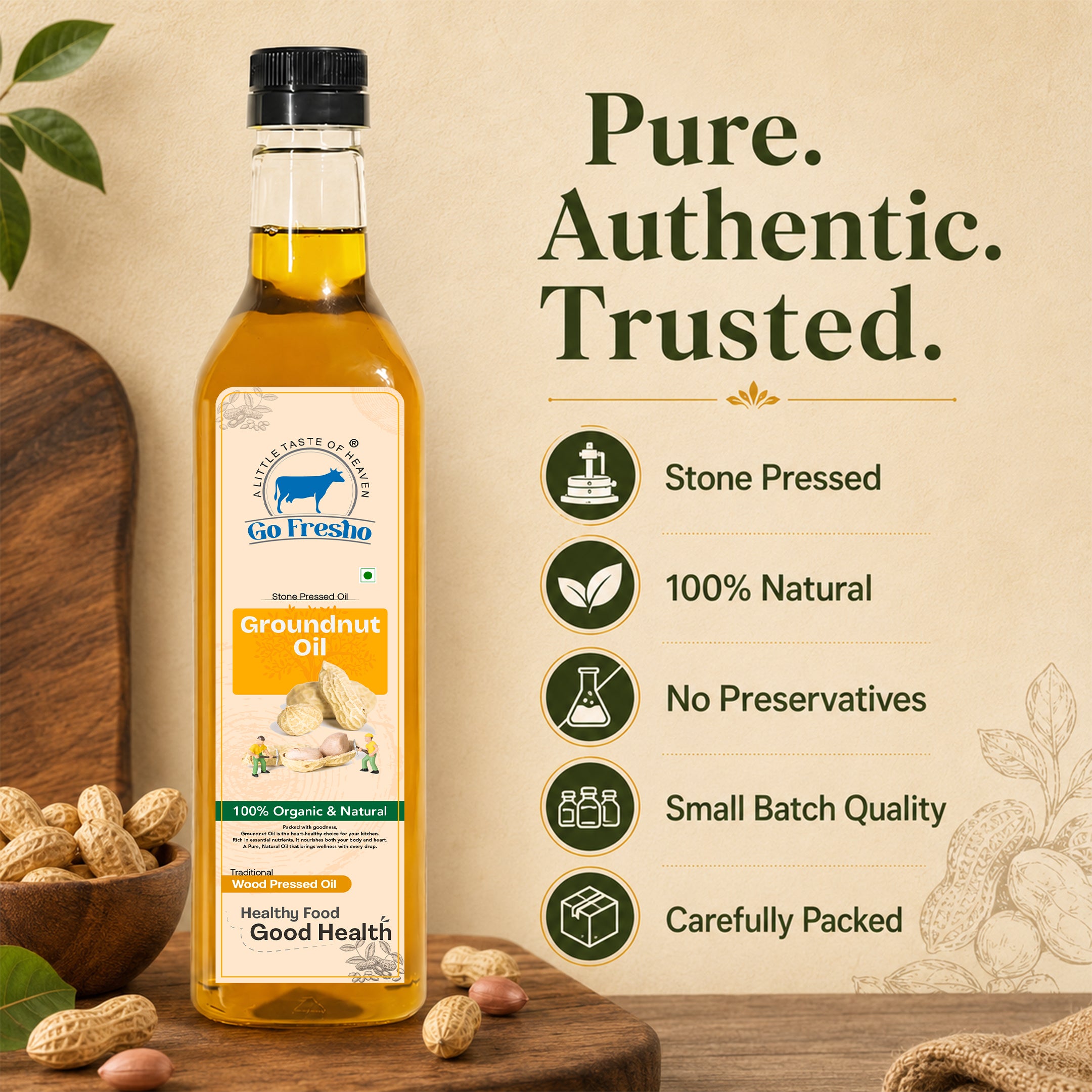 Go Fresho Wood Pressed Groundnut Oil