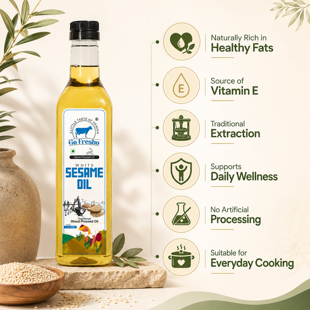 Go Fresho Wood Pressed White Sesame Oil | Pure Til Oil