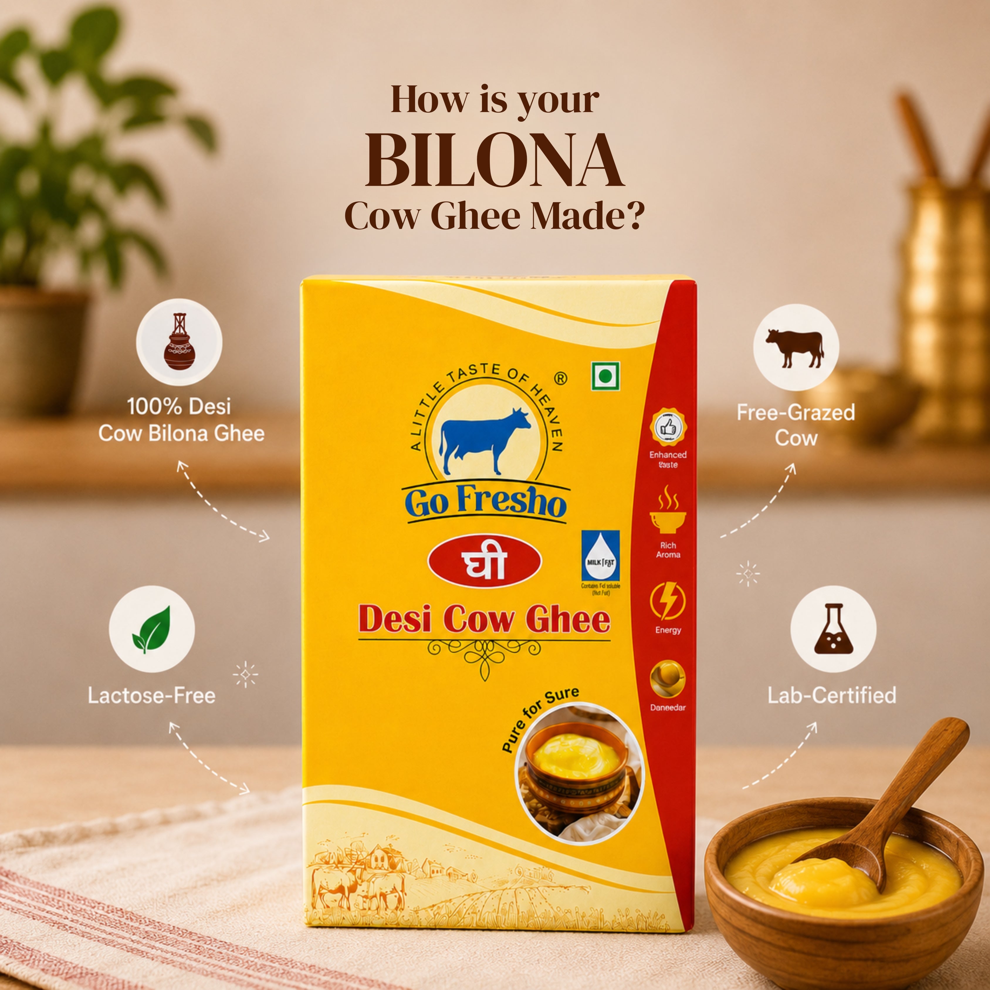 Go Fresho Pure Desi Ghee Tetra Pack