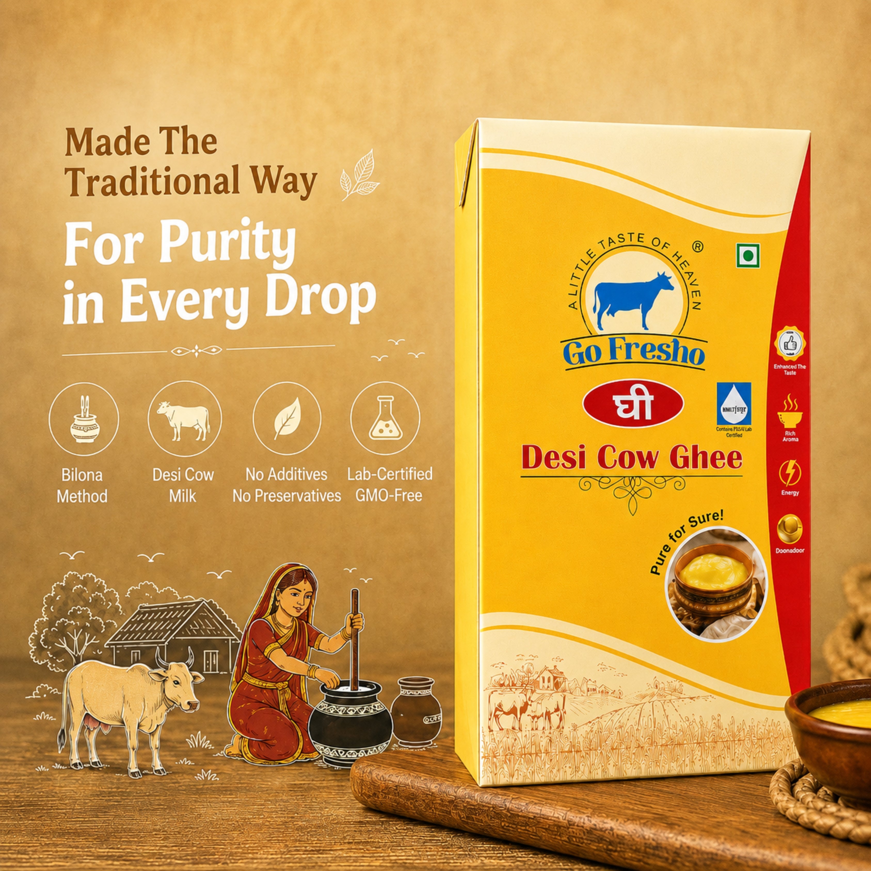 Go Fresho Pure Desi Ghee Tetra Pack